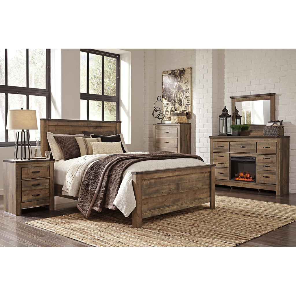 Lit à panneaux Trinell - Marron