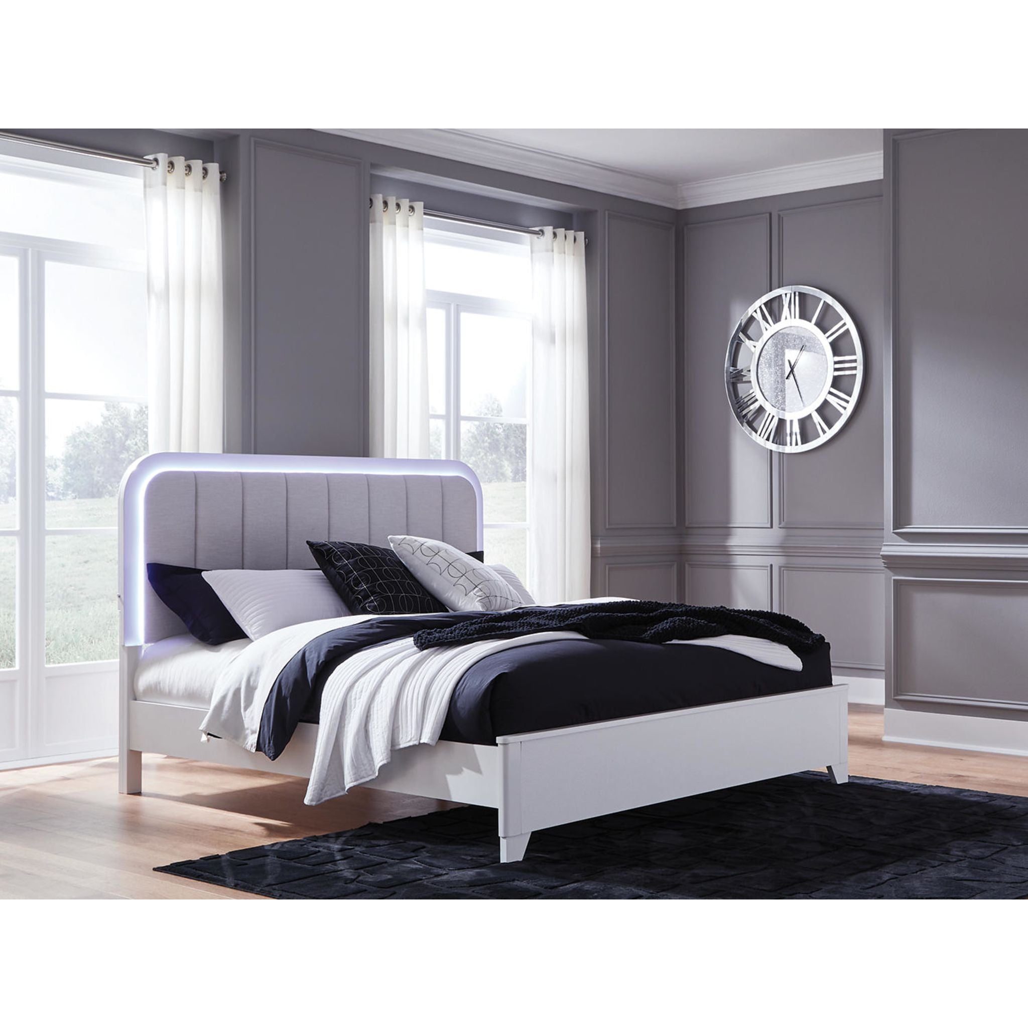 Lit à panneaux Jarlee King - Blanc