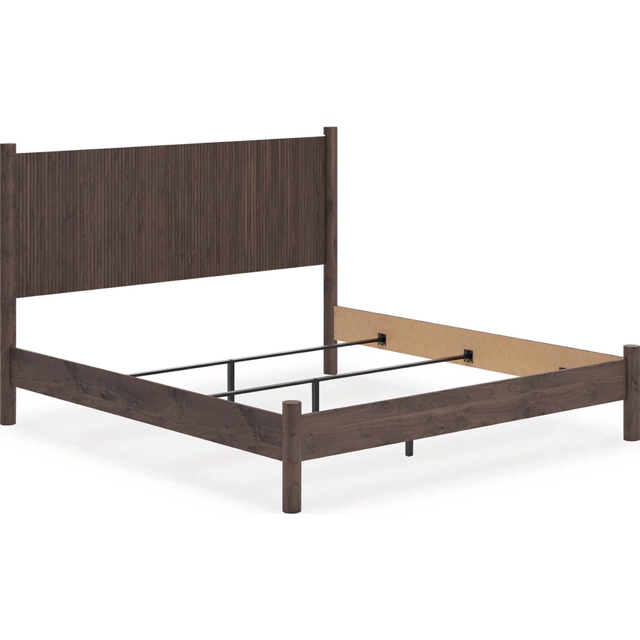 Lit à panneaux Pamytta King - Marron