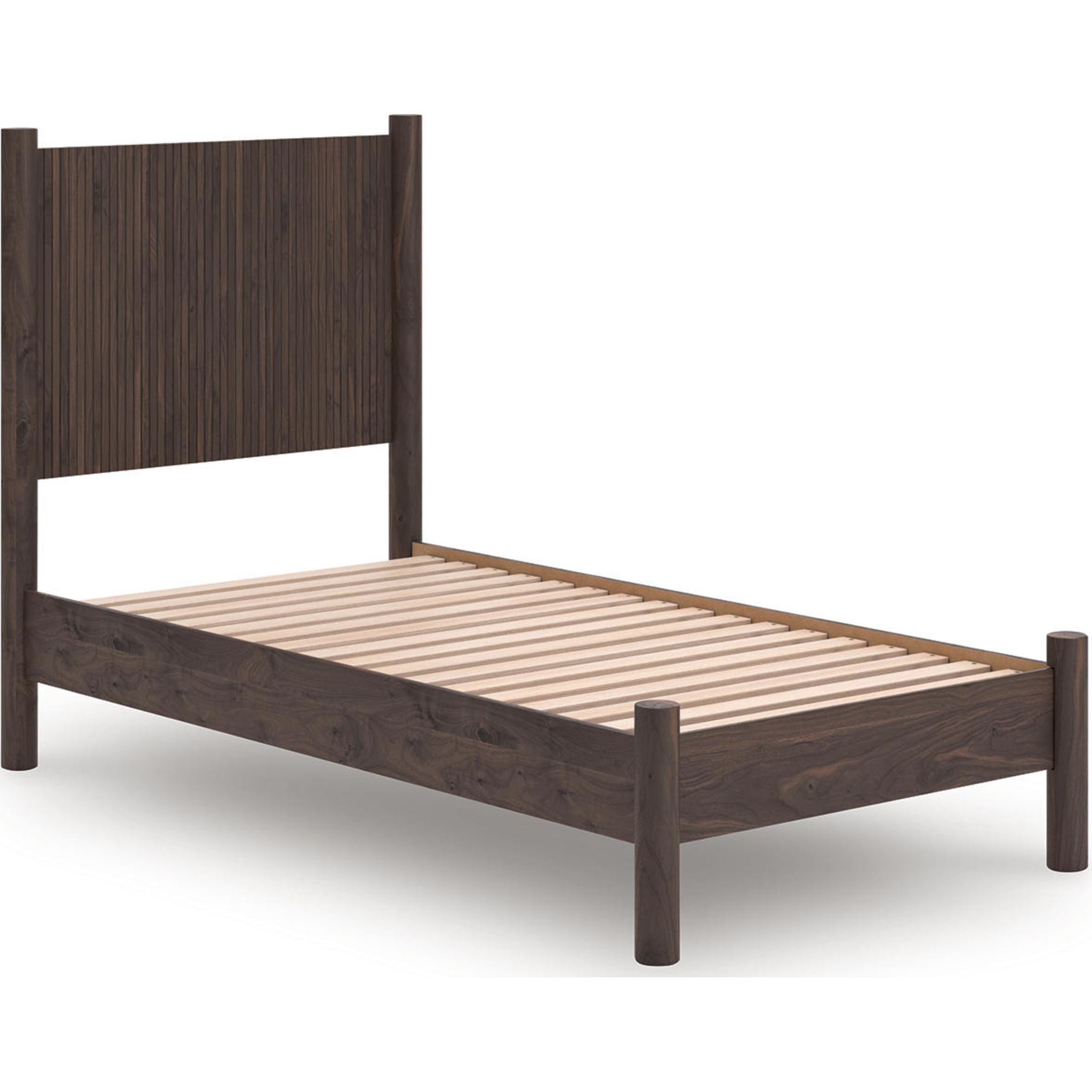 Lit plateforme double Pamytta - Marron