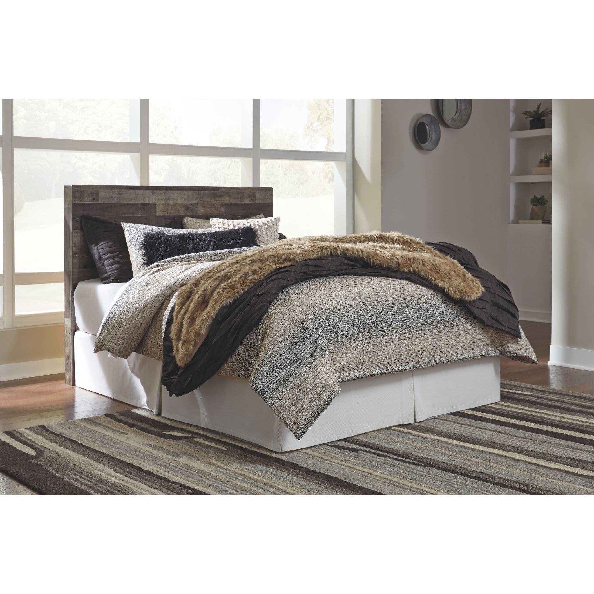 Tête de lit à panneaux Derekson - Gris multicolore