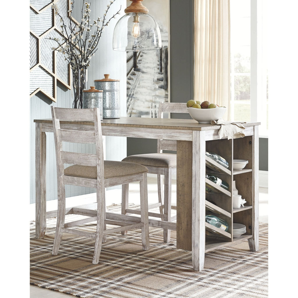 Table de bar Skempton - Blanc/marron clair - (D394-32)