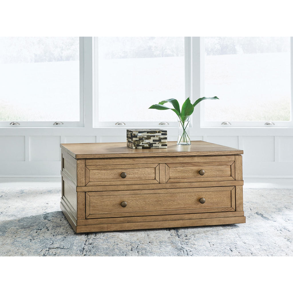 Table basse rectangulaire relevable Sharlance - Marron clair