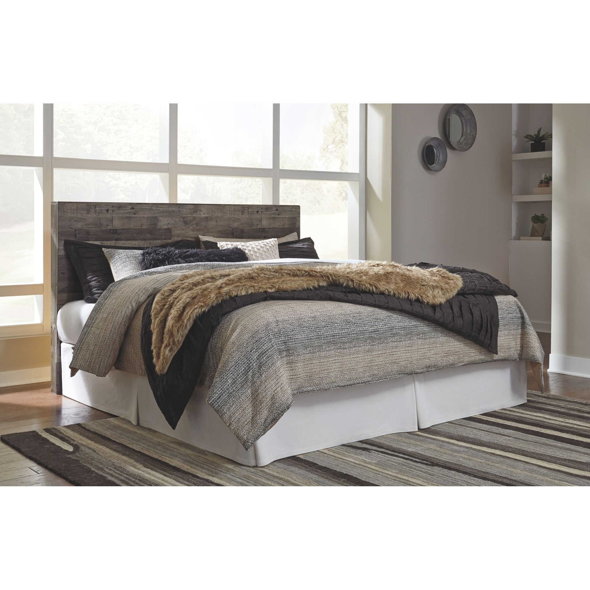 Tête de lit à panneaux Derekson - Gris multicolore