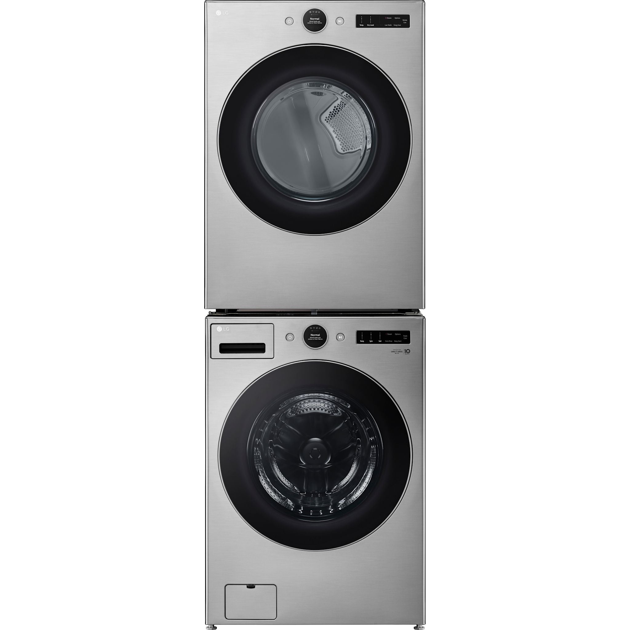 Paire de réfrigérateurs à chargement frontal LG (WM5500HVA-DLHC5502) - Acier gris