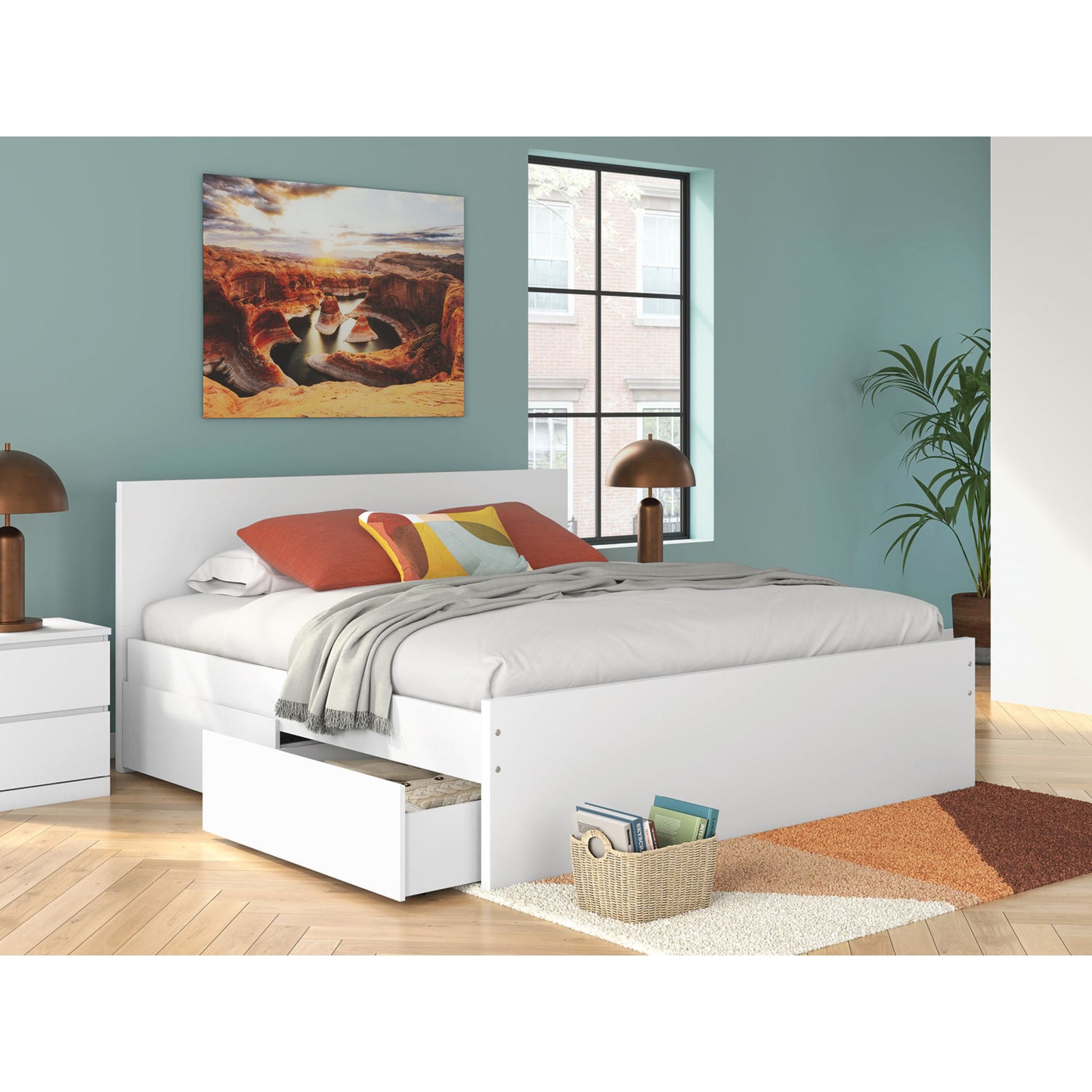 Lit de rangement Onita King - Blanc