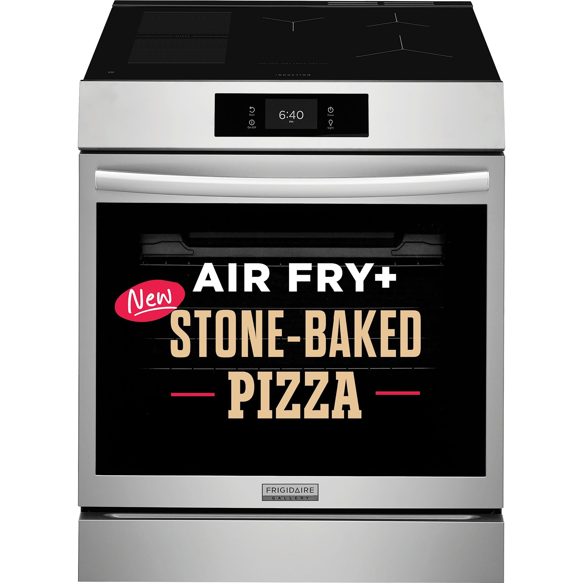 Cuisinière à induction Frigidaire Gallery de 30 po avec commandes frontales et four à pizza sur pierre – Acier inoxydable (GCFI307CBF)