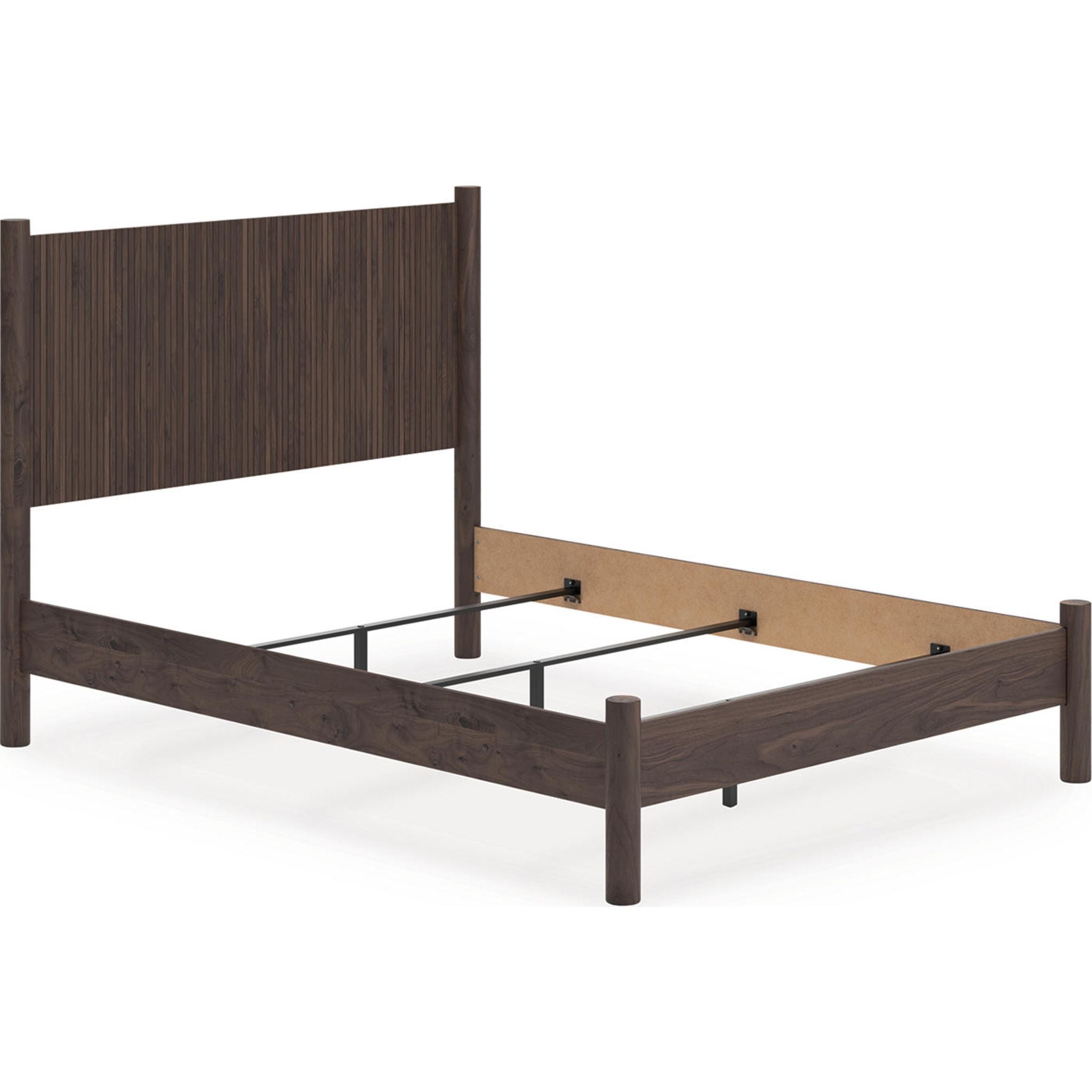 Lit à panneaux Pamytta Queen - Marron
