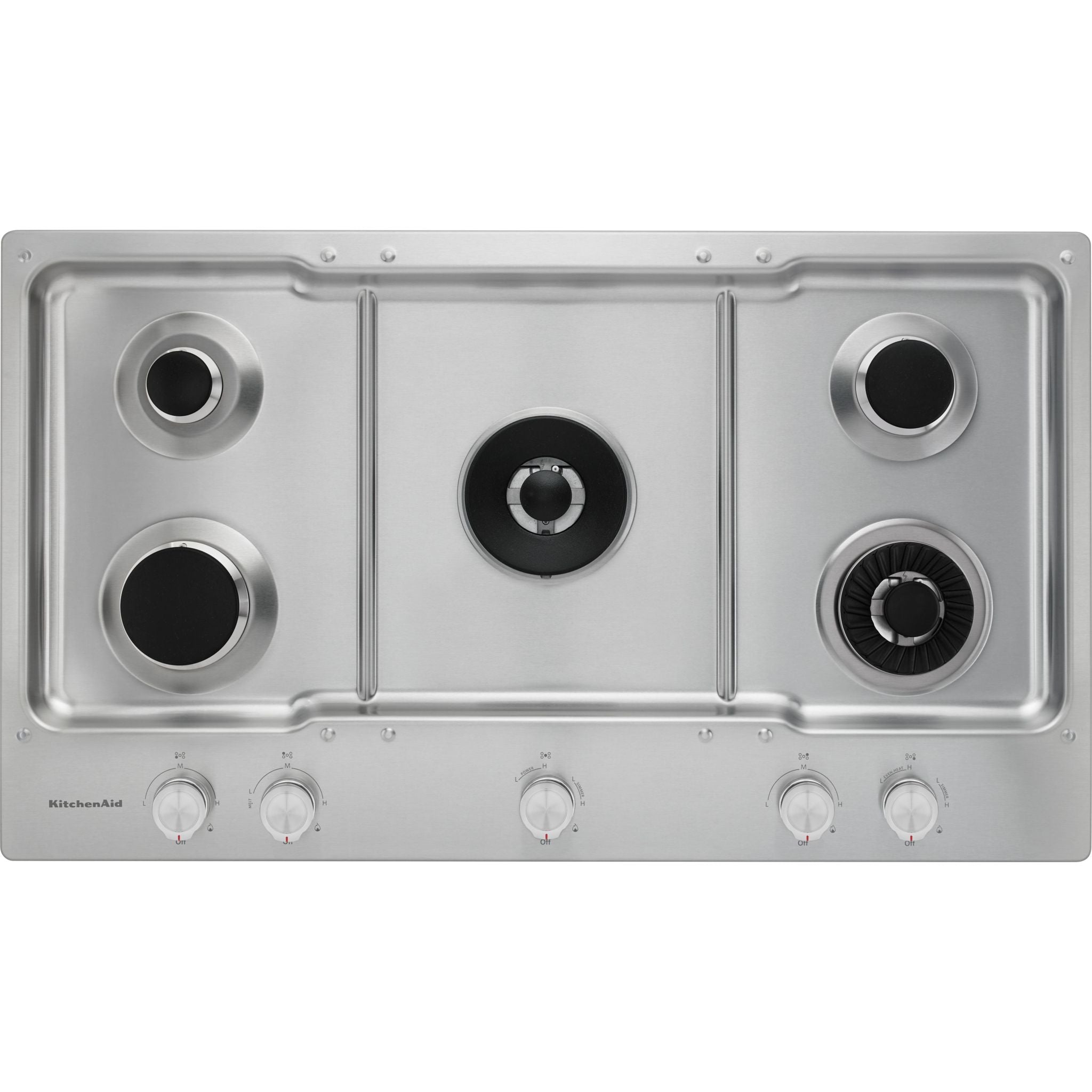 Table de cuisson à gaz KitchenAid 36 po (KCGS956ESS) - Acier inoxydable