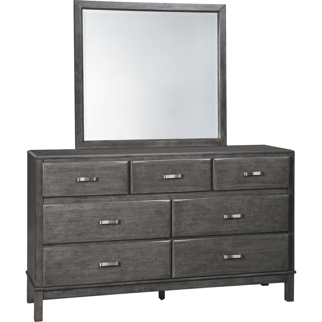 Chambre à coucher Caitbrook 5 pièces avec rangement pour lit king size - Gris