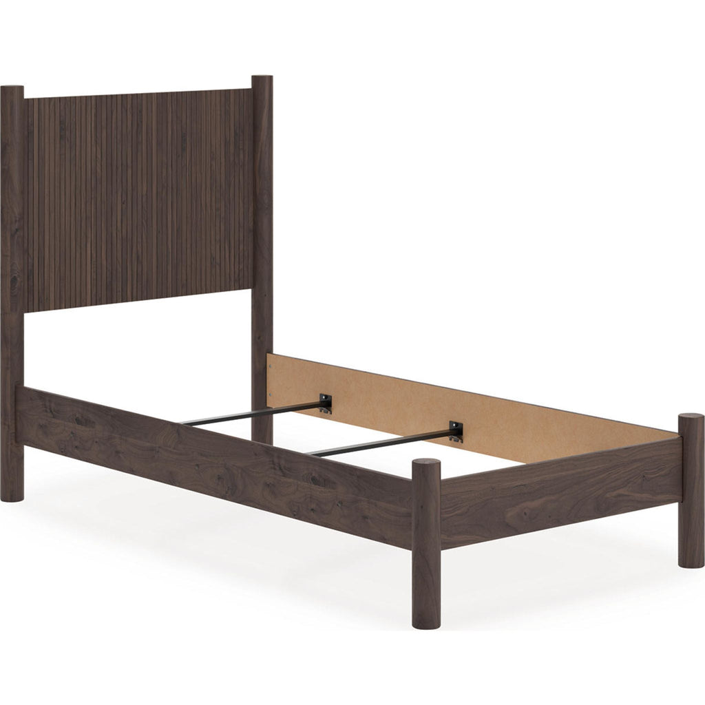 Lit simple à panneaux Pamytta - Marron