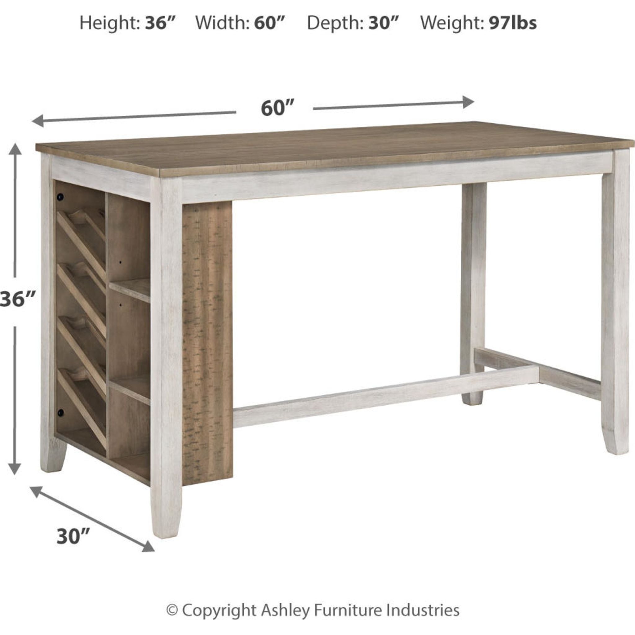 Table de bar Skempton - Blanc/marron clair - (D394-32)