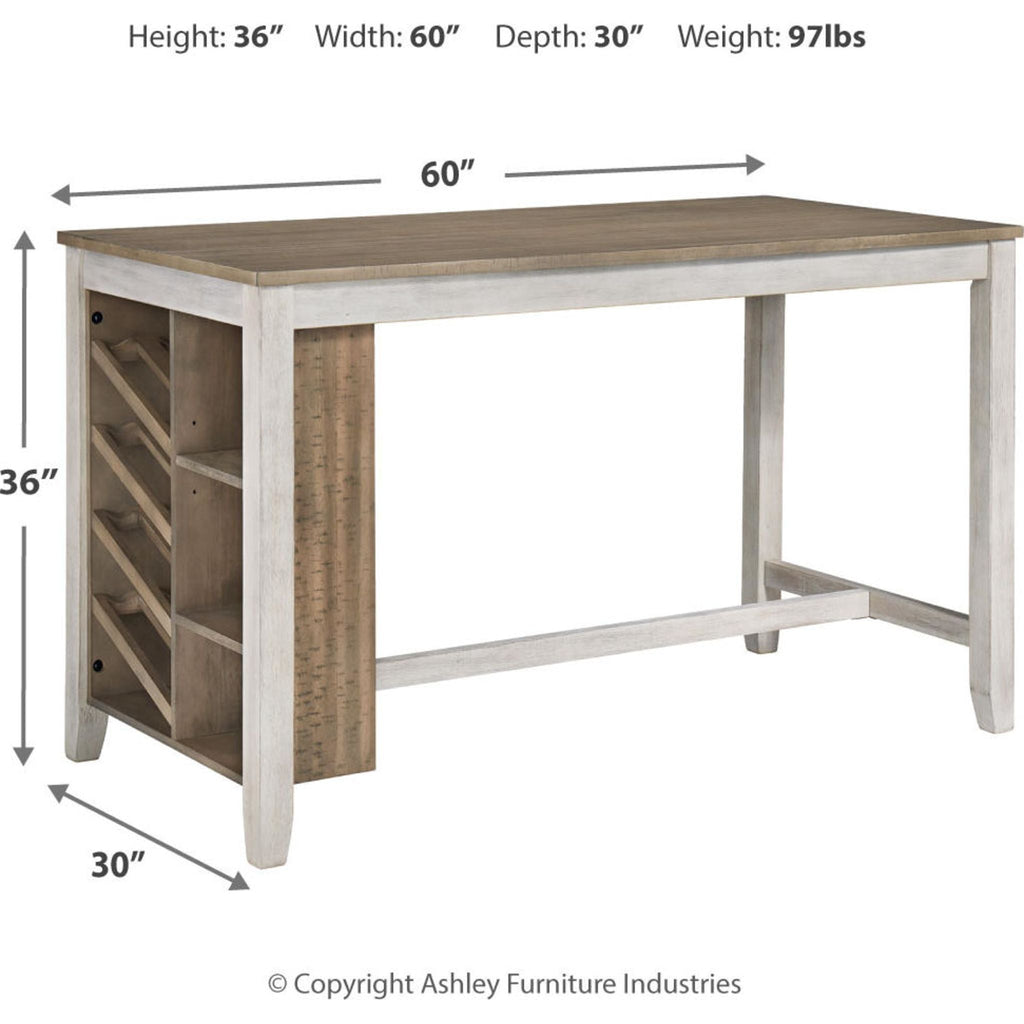 Table de bar Skempton - Blanc/marron clair - (D394-32)