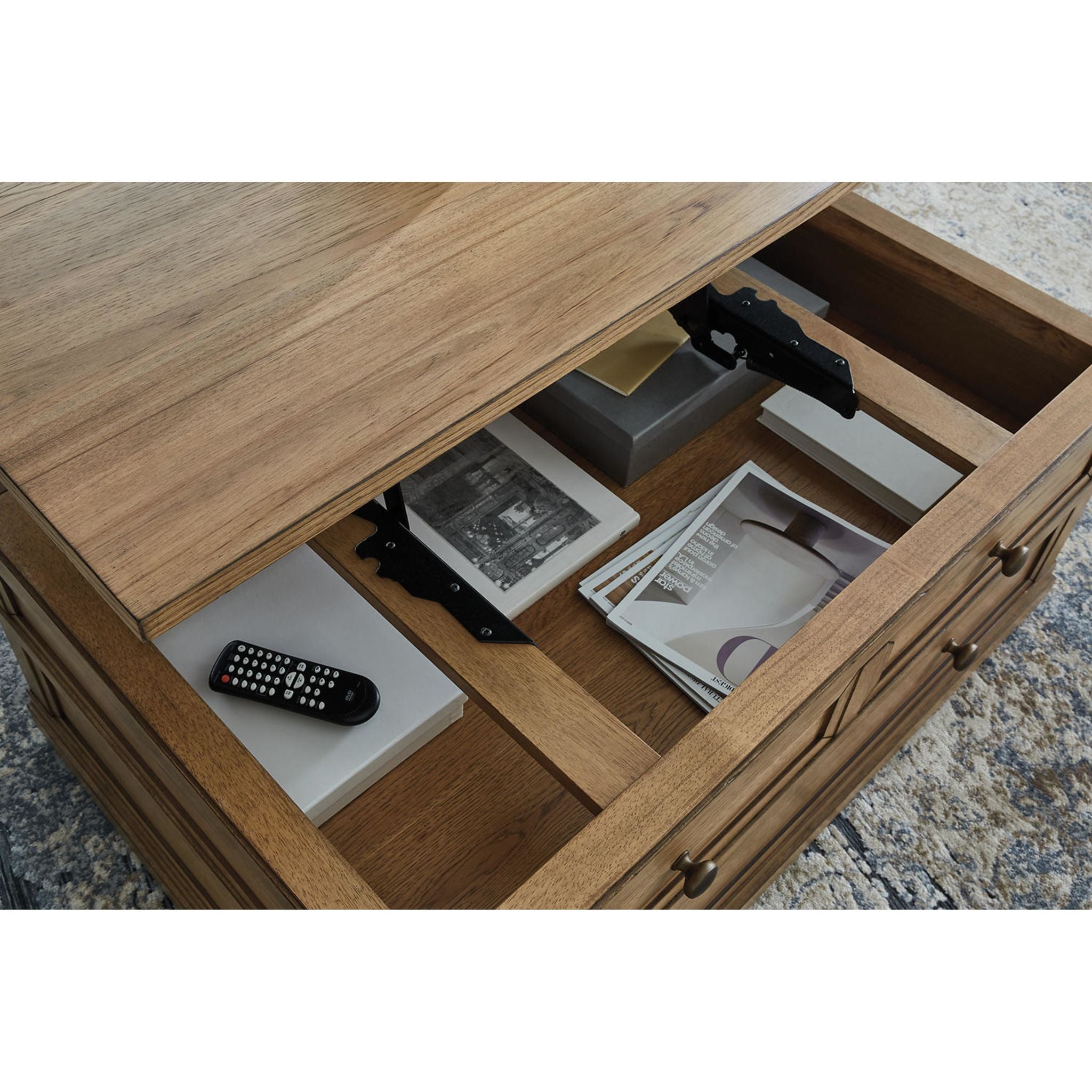 Table basse rectangulaire relevable Sharlance - Marron clair