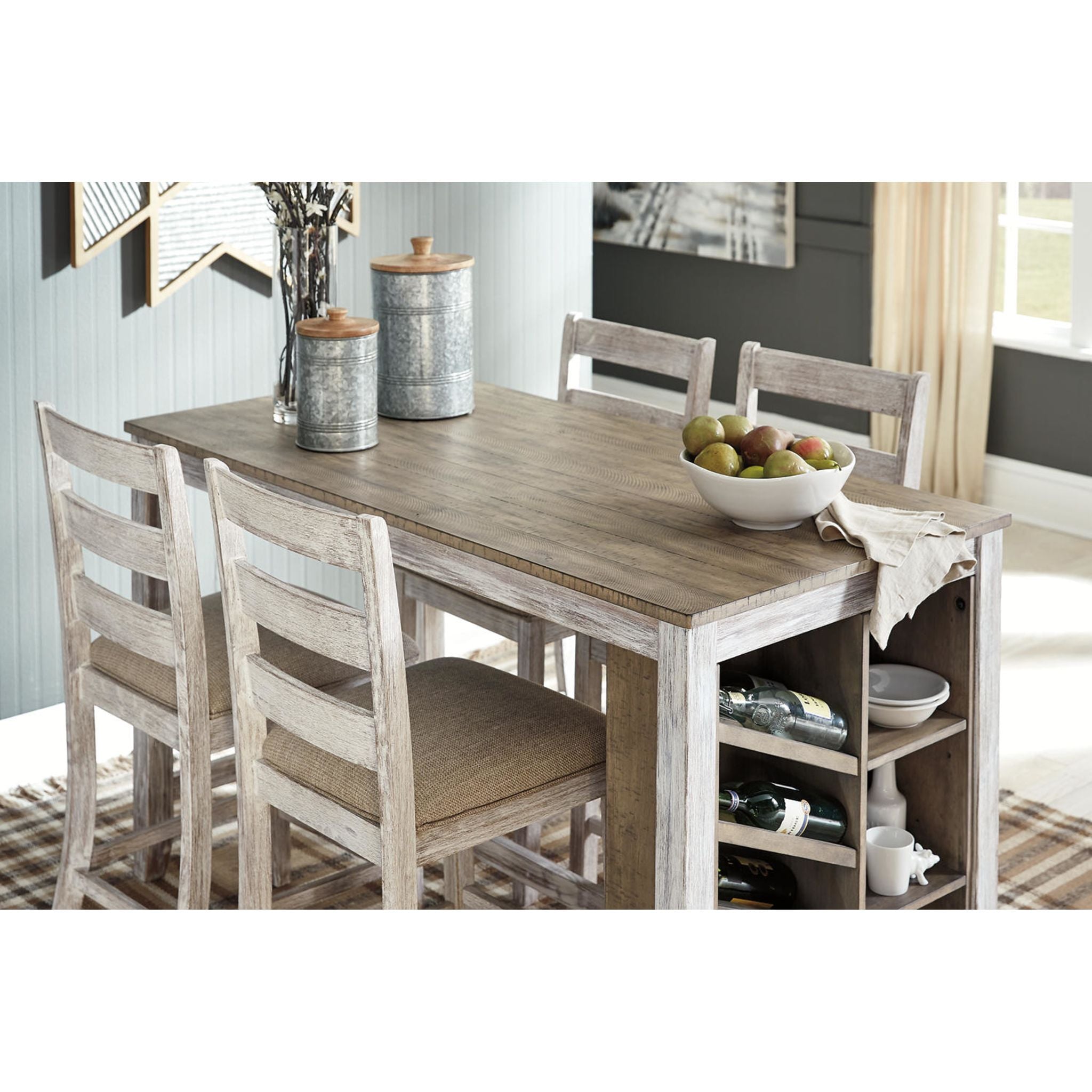 Table de bar Skempton - Blanc/marron clair - (D394-32)