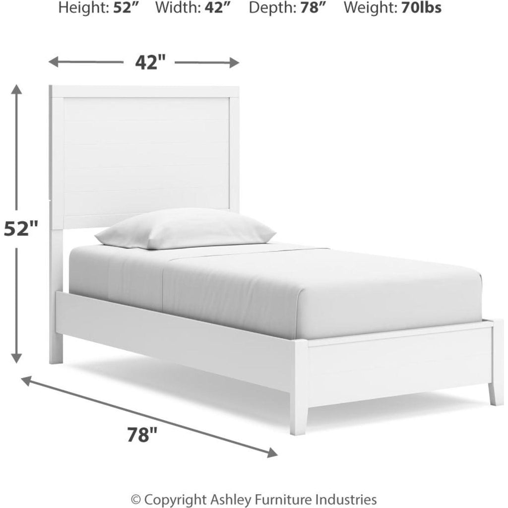 Chambre à coucher Binterglen 6 pièces avec deux lits jumeaux - Blanc