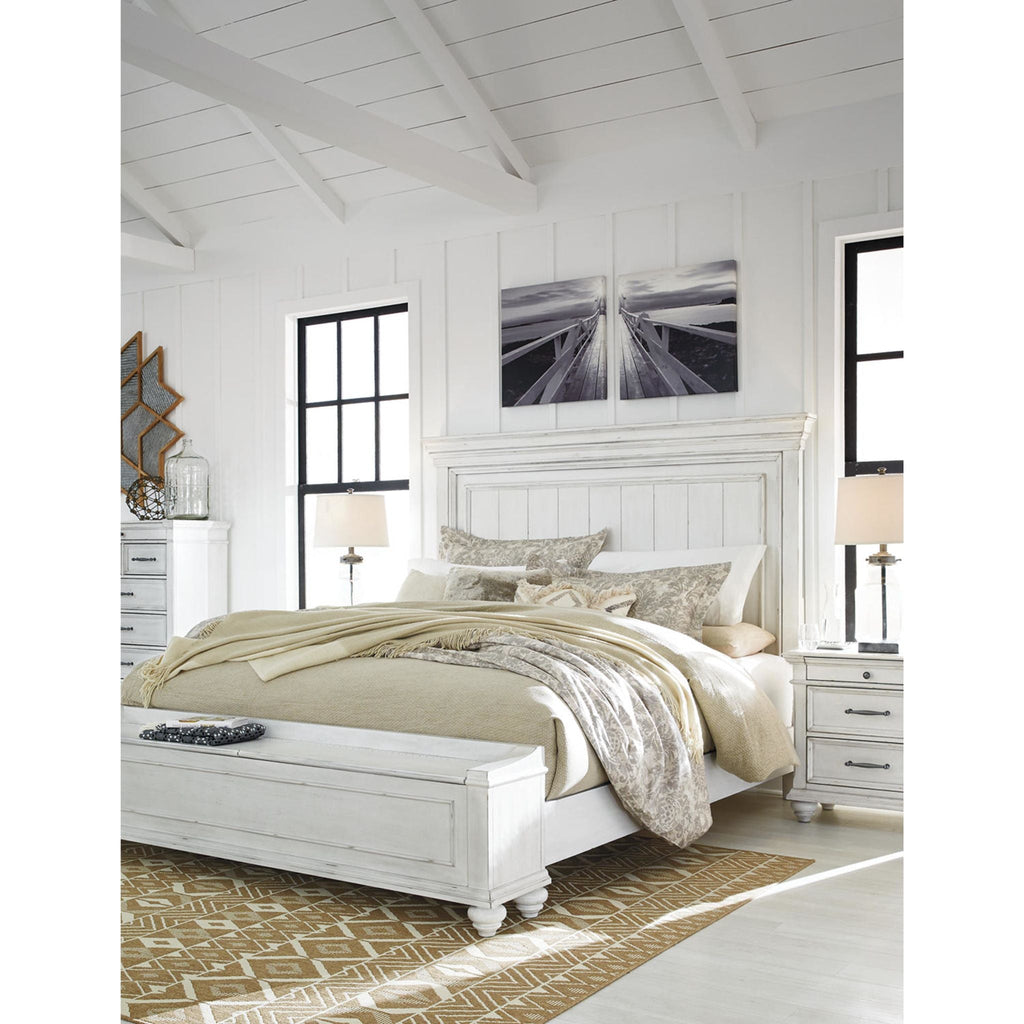 Lit de rangement Kanwyn - Blanchi à la chaux