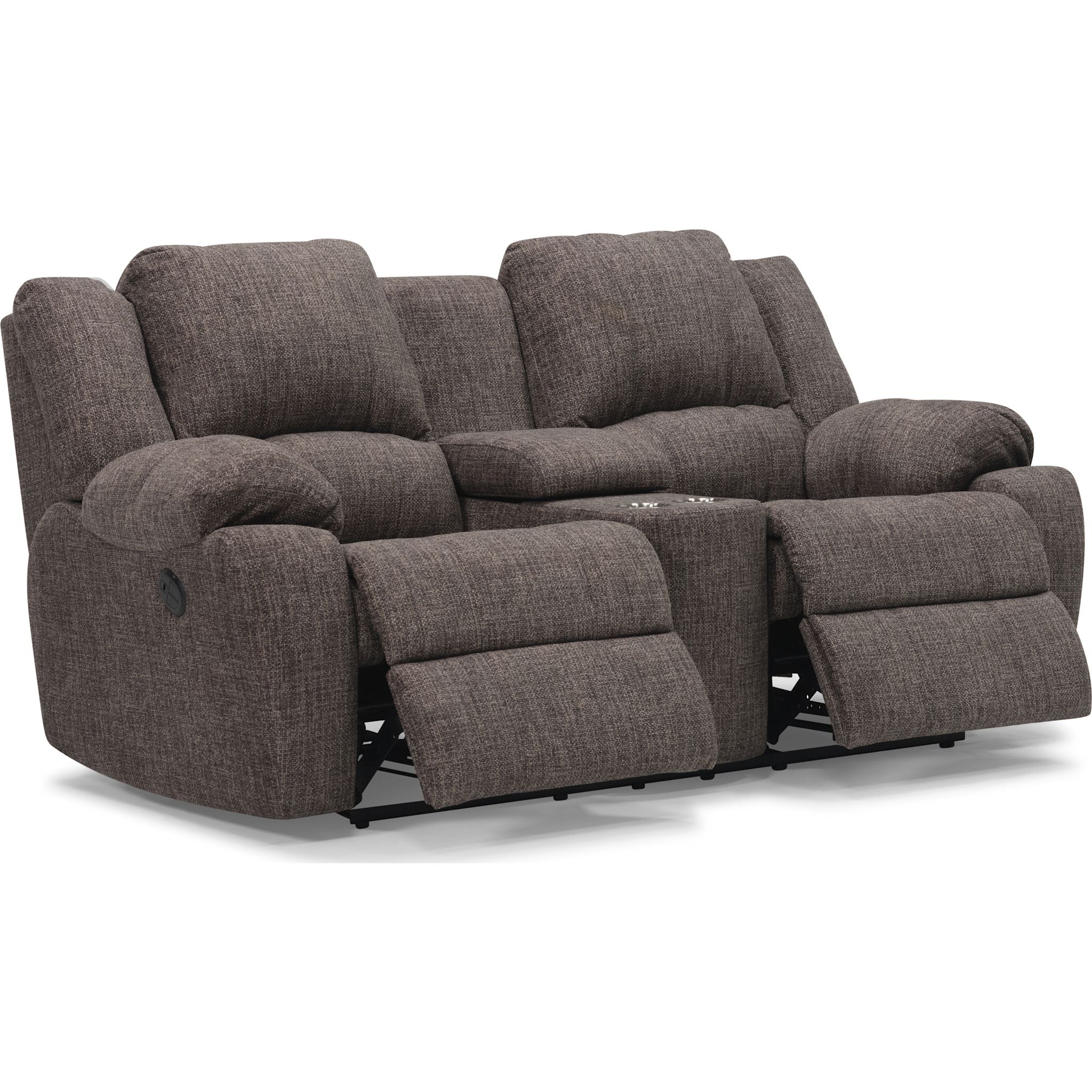 Causeuse inclinable électrique Mira avec console - Ardoise pavée