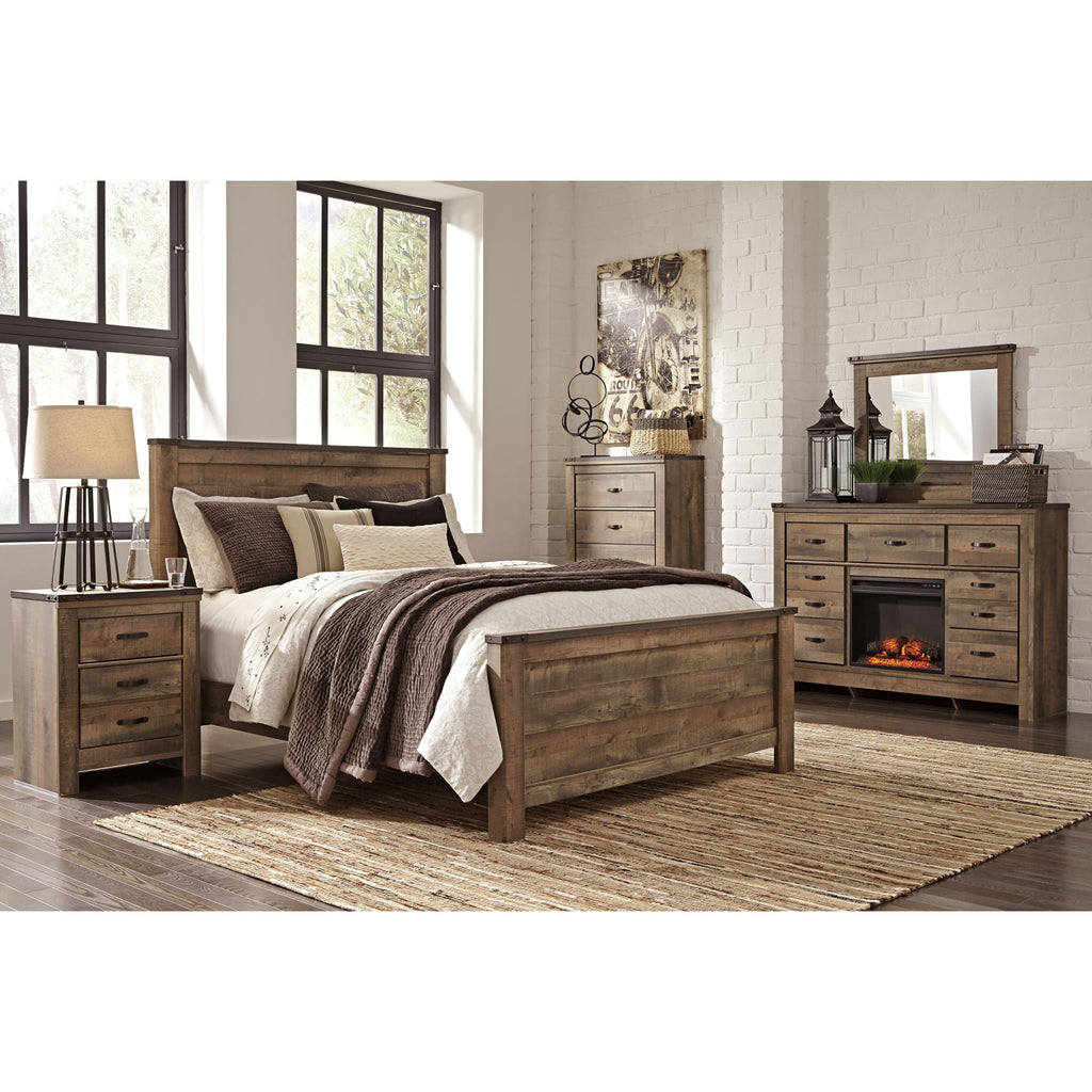 Lit à panneaux Trinell - Marron