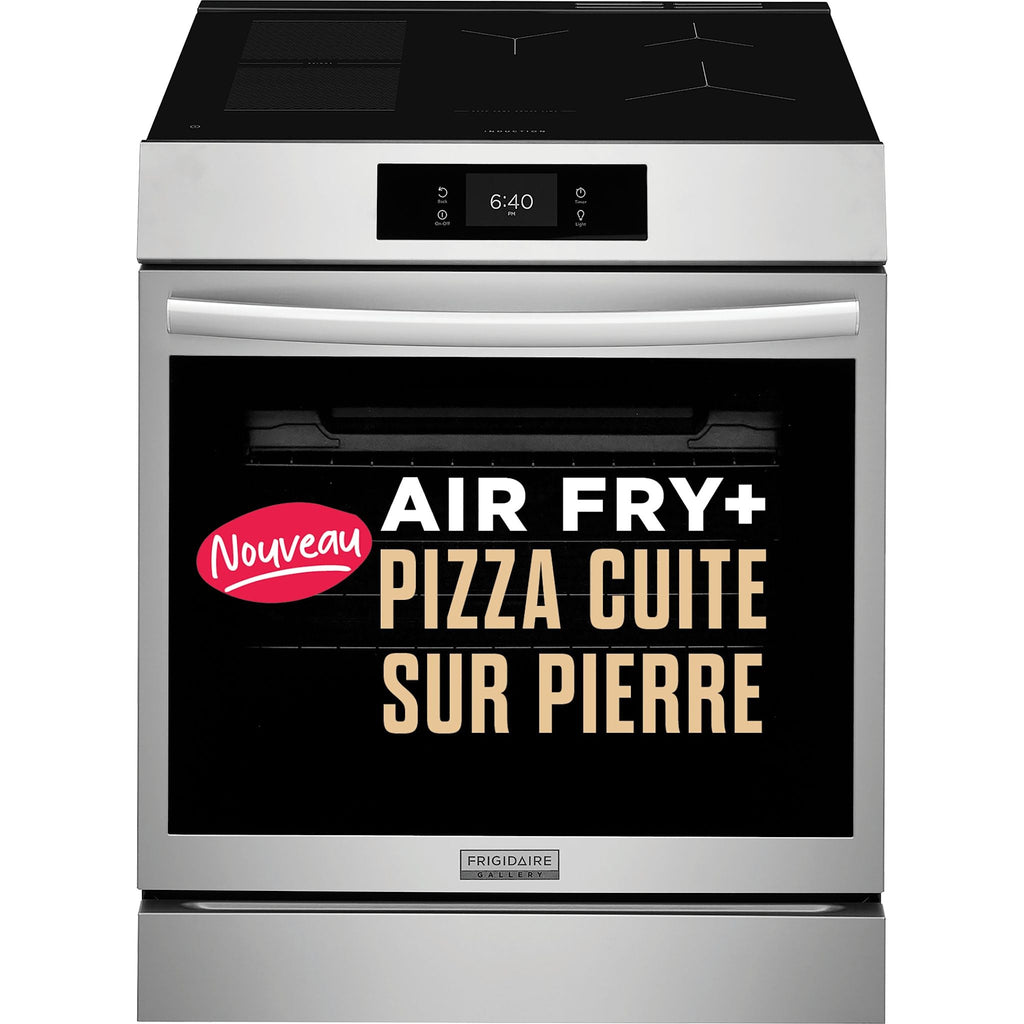 Cuisinière à induction Frigidaire Gallery de 30 po avec commandes frontales et four à pizza sur pierre – Acier inoxydable (GCFI307CBF)