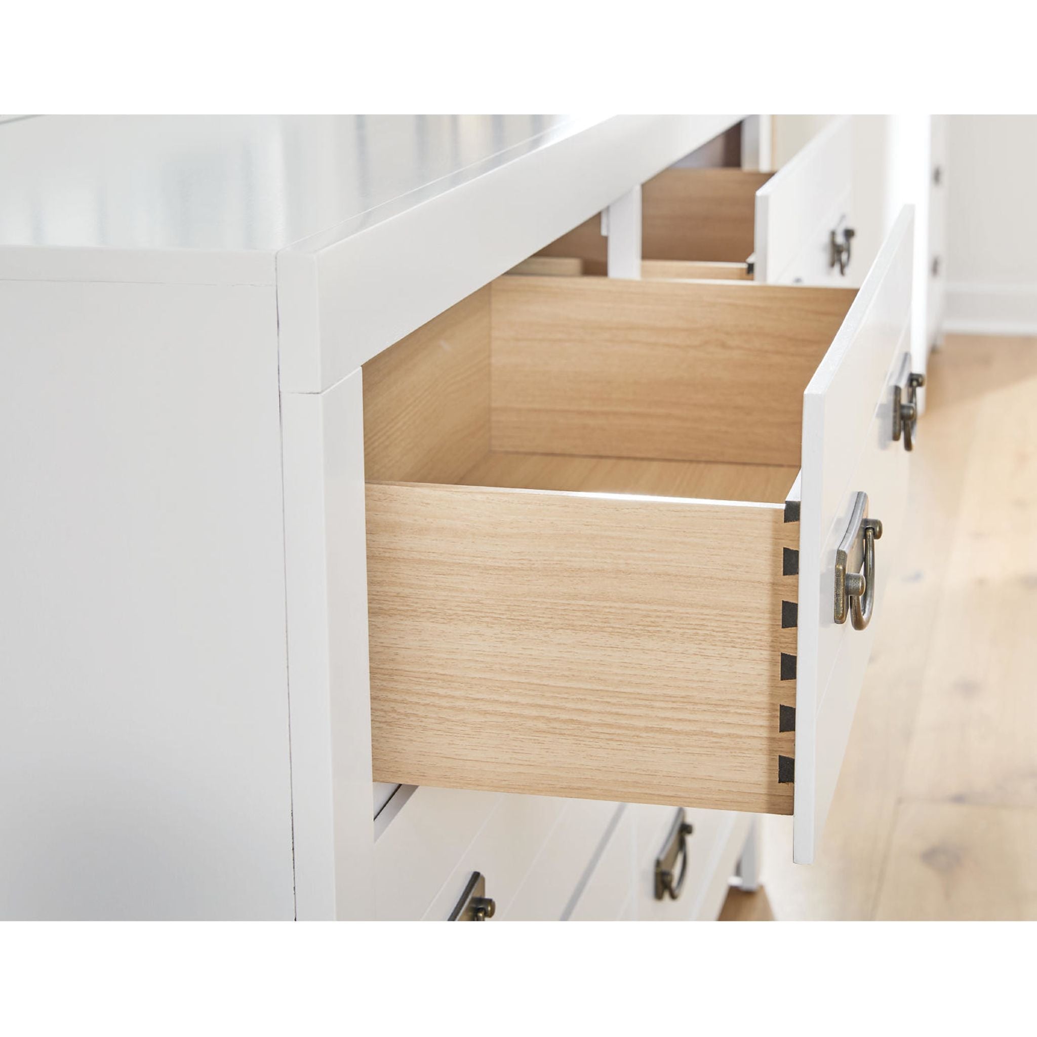 Chambre à coucher Binterglen 6 pièces avec deux lits jumeaux - Blanc