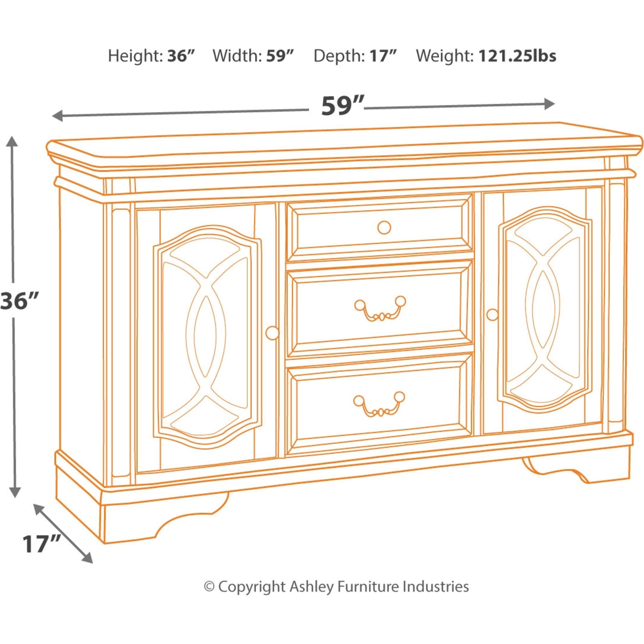 Serveur de salle à manger Realyn - Blanc ébréché - (D743-60)