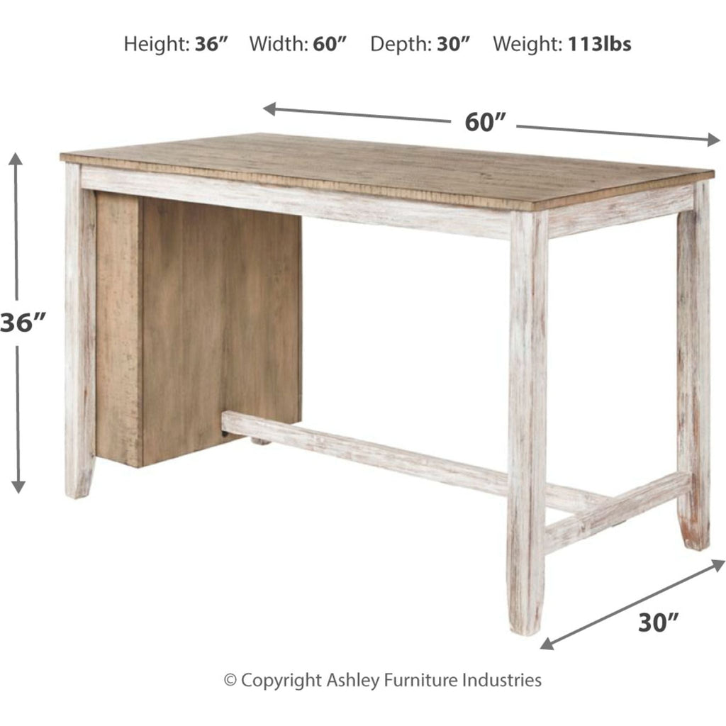 Table de bar Skempton - Blanc/marron clair - (D394-32)