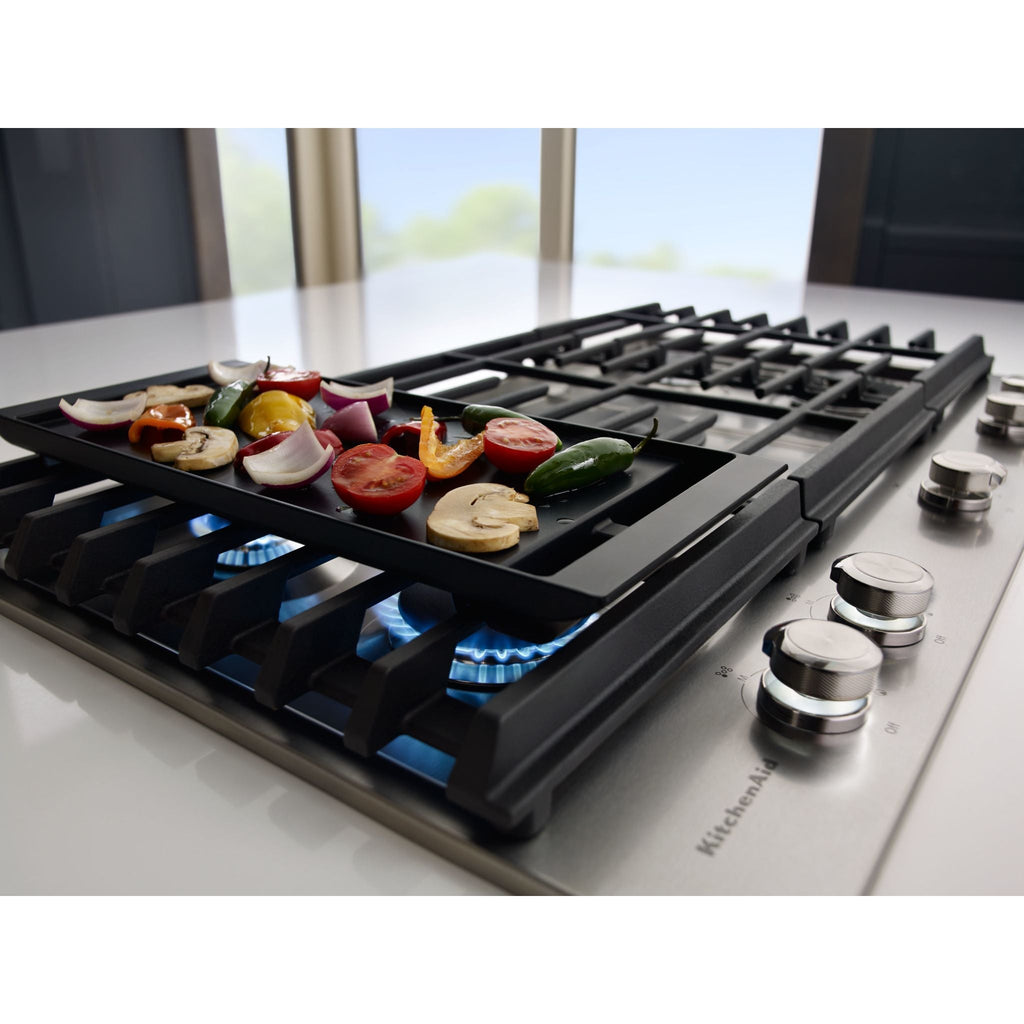 Table de cuisson à gaz KitchenAid 36 po (KCGS956ESS) - Acier inoxydable