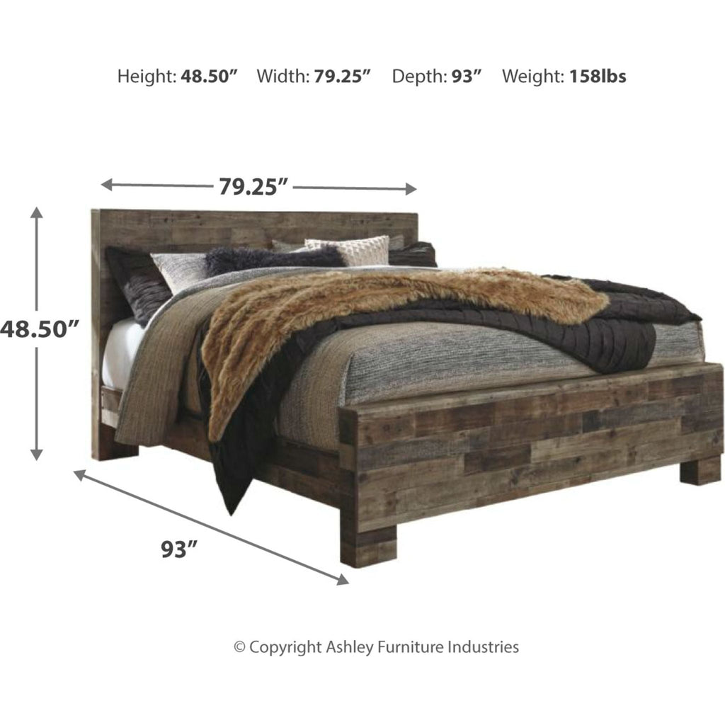 Lit à panneaux Derekson - Gris multicolore