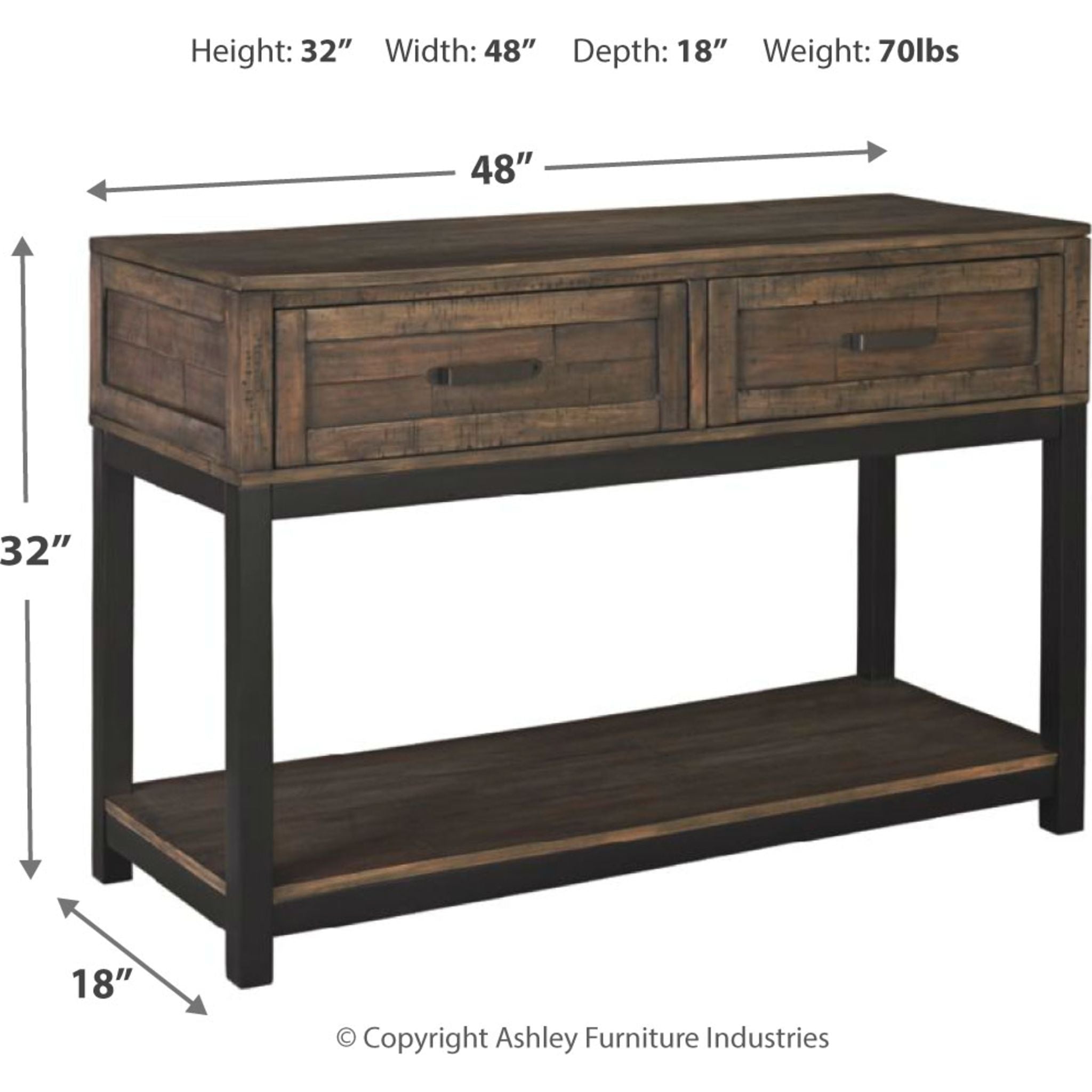 Table basse Villa Flora - Brun grisâtre