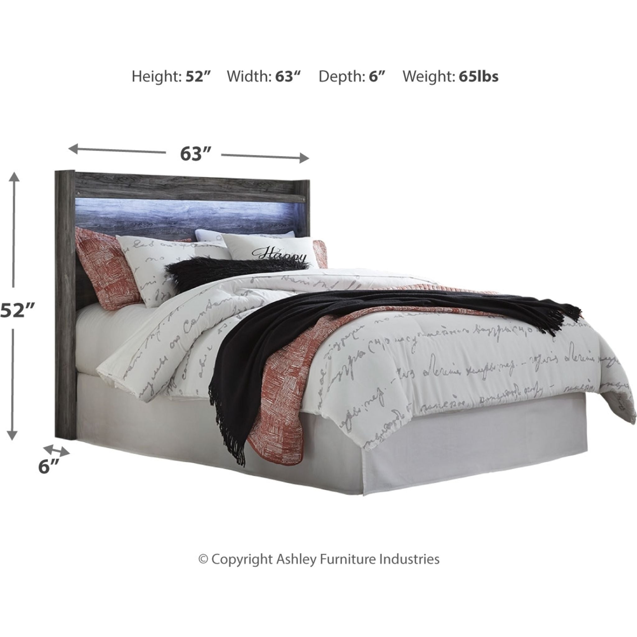 Tête de lit à panneaux Baystorm Queen - Gris