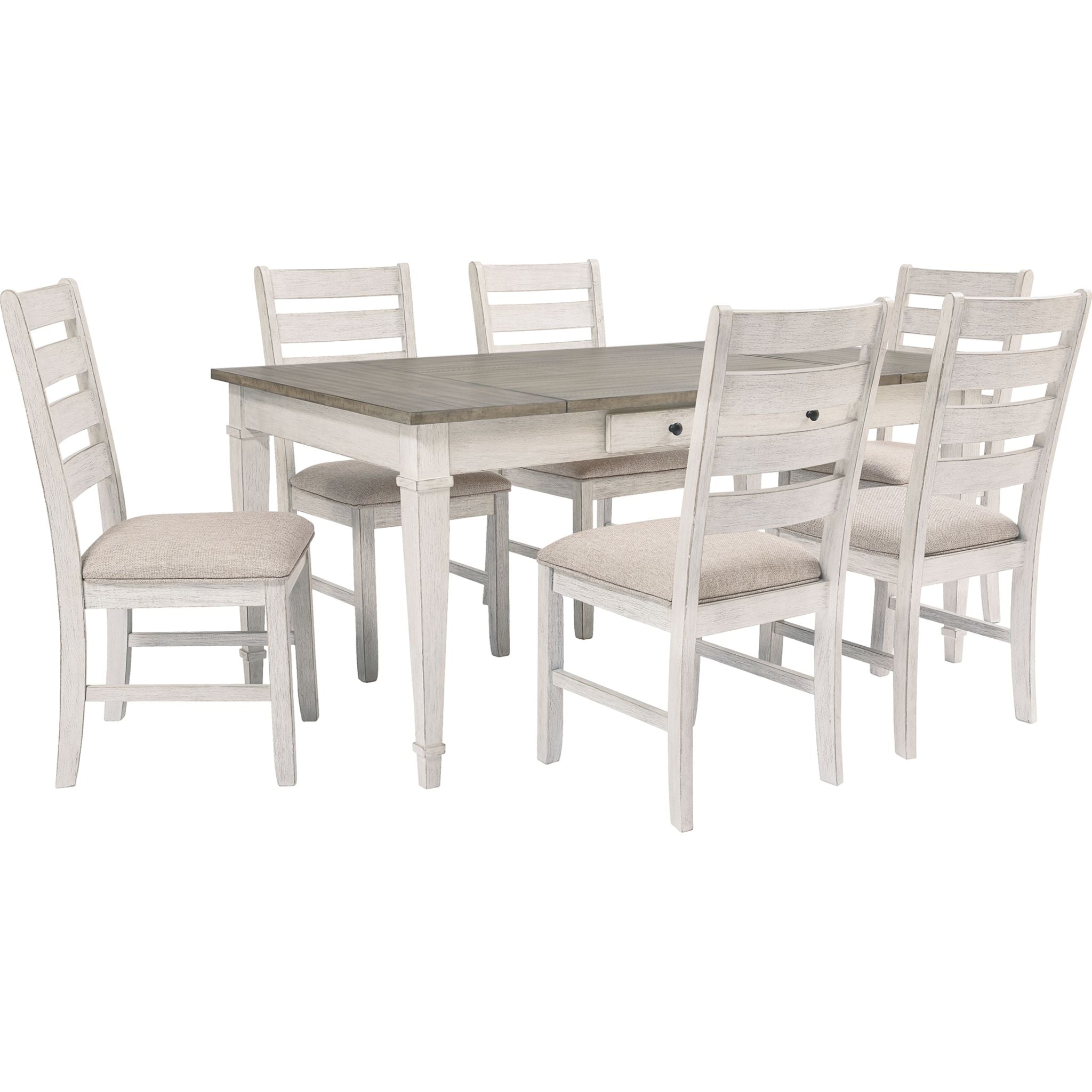 Table à manger Skempton - Blanc/Marron clair - (D394-25)