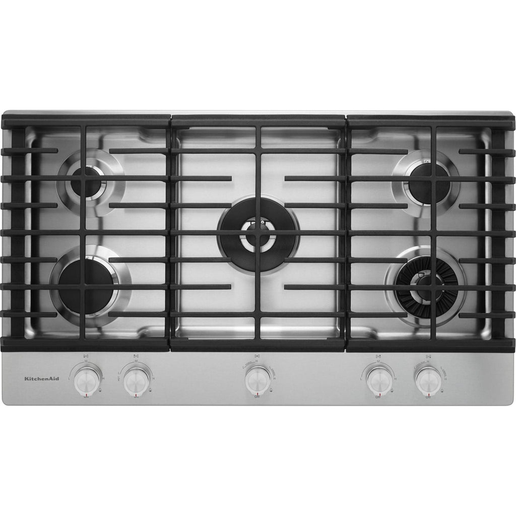 Table de cuisson à gaz KitchenAid 36 po (KCGS956ESS) - Acier inoxydable