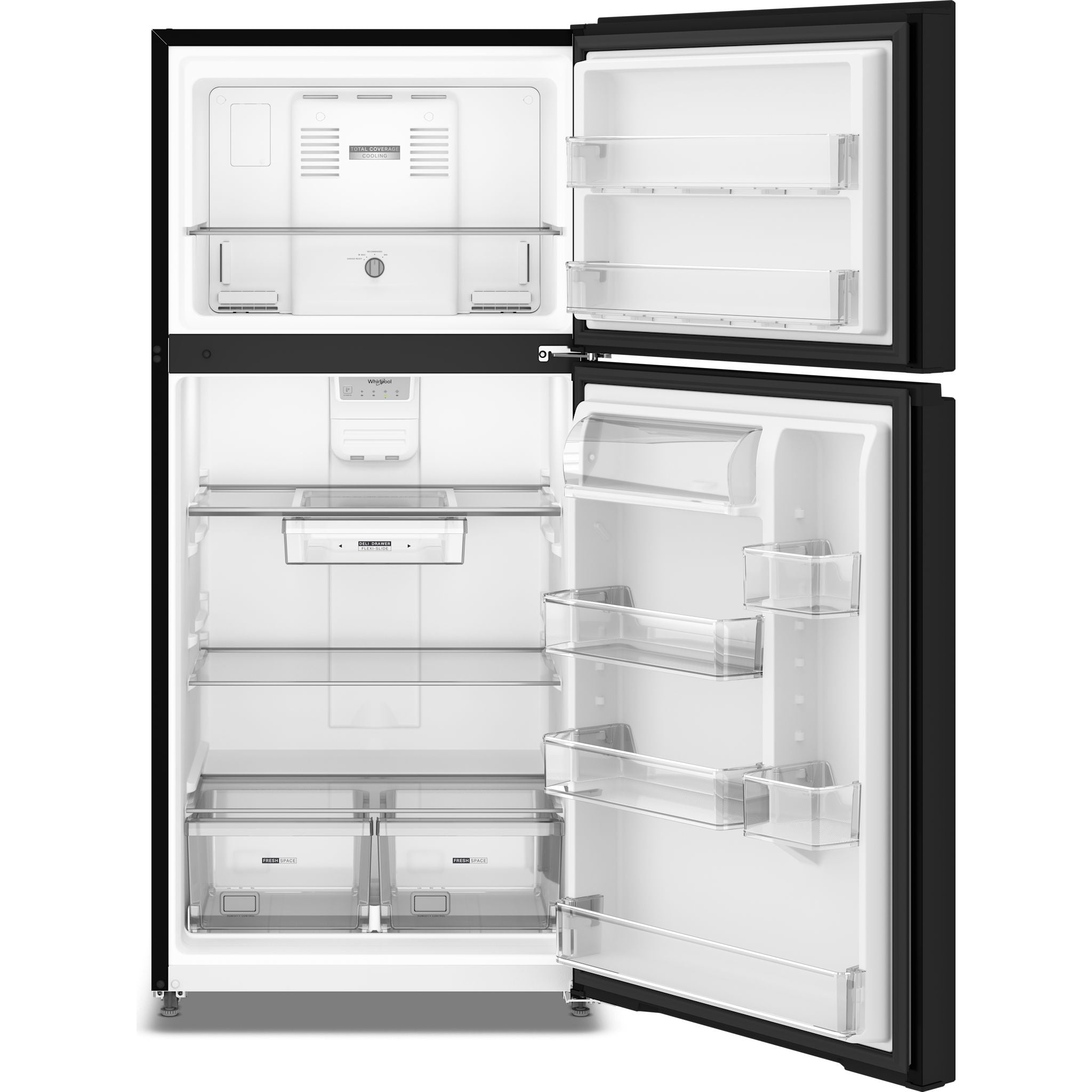 Réfrigérateur Whirlpool à congélateur supérieur (WRTX5419SB) - Noir