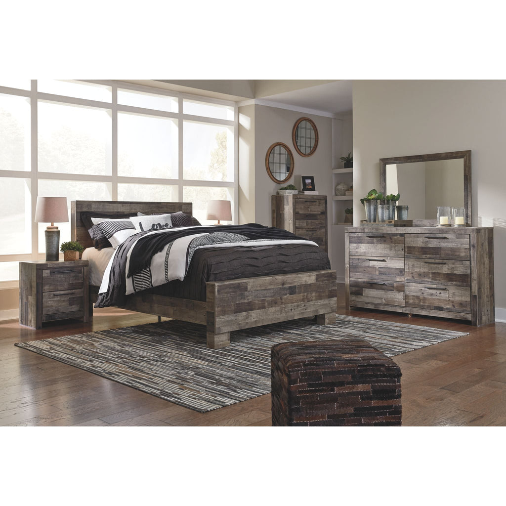 Lit à panneaux Derekson - Gris multicolore