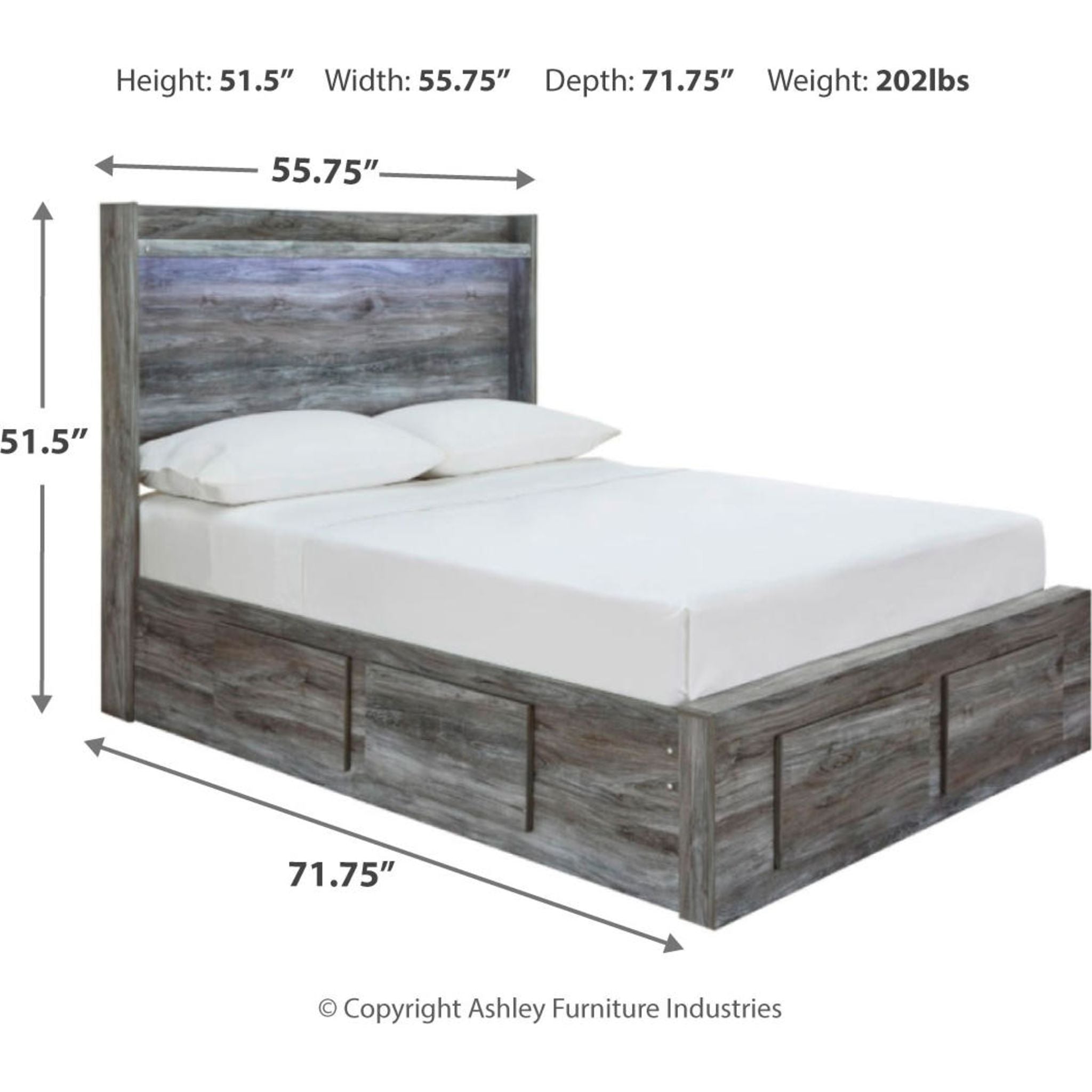 Lit de rangement complet Baystorm 5 pièces - Gris
