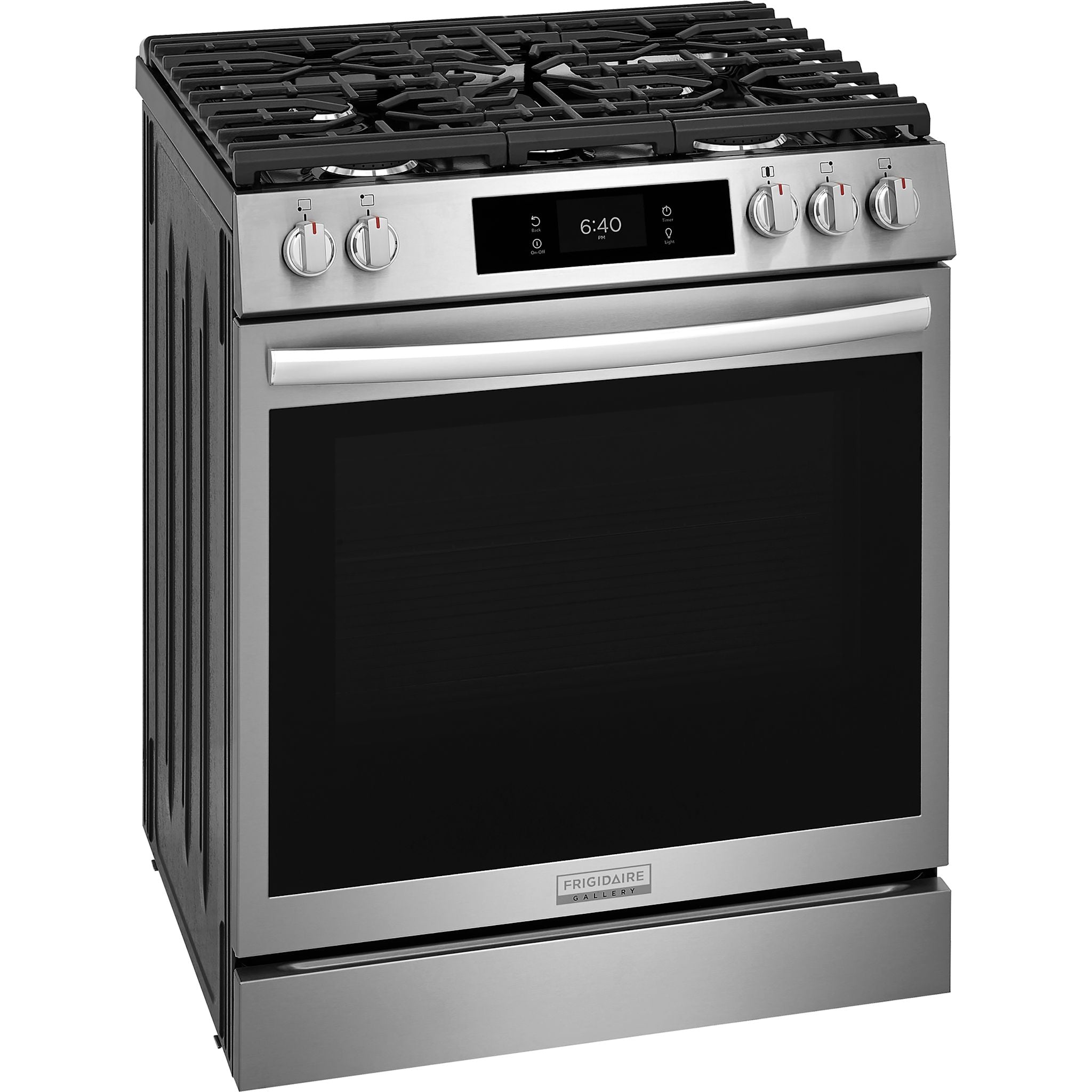 Cuisinière à gaz Frigidaire Gallery de 30 po avec commandes frontales et four à pizza sur pierre – Acier inoxydable (GCFG3070BF)