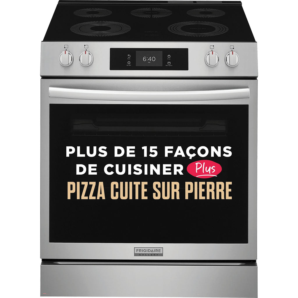 Cuisinière électrique Frigidaire Gallery de 30 po avec four à pizza sur pierre – Acier inoxydable (GCFE307CBF)