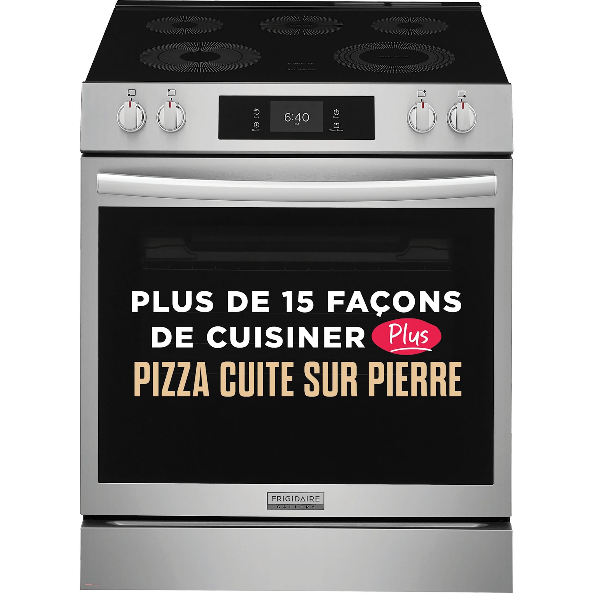 Cuisinière électrique Frigidaire Gallery de 30 po avec four à pizza sur pierre – Acier inoxydable (GCFE307CBF)