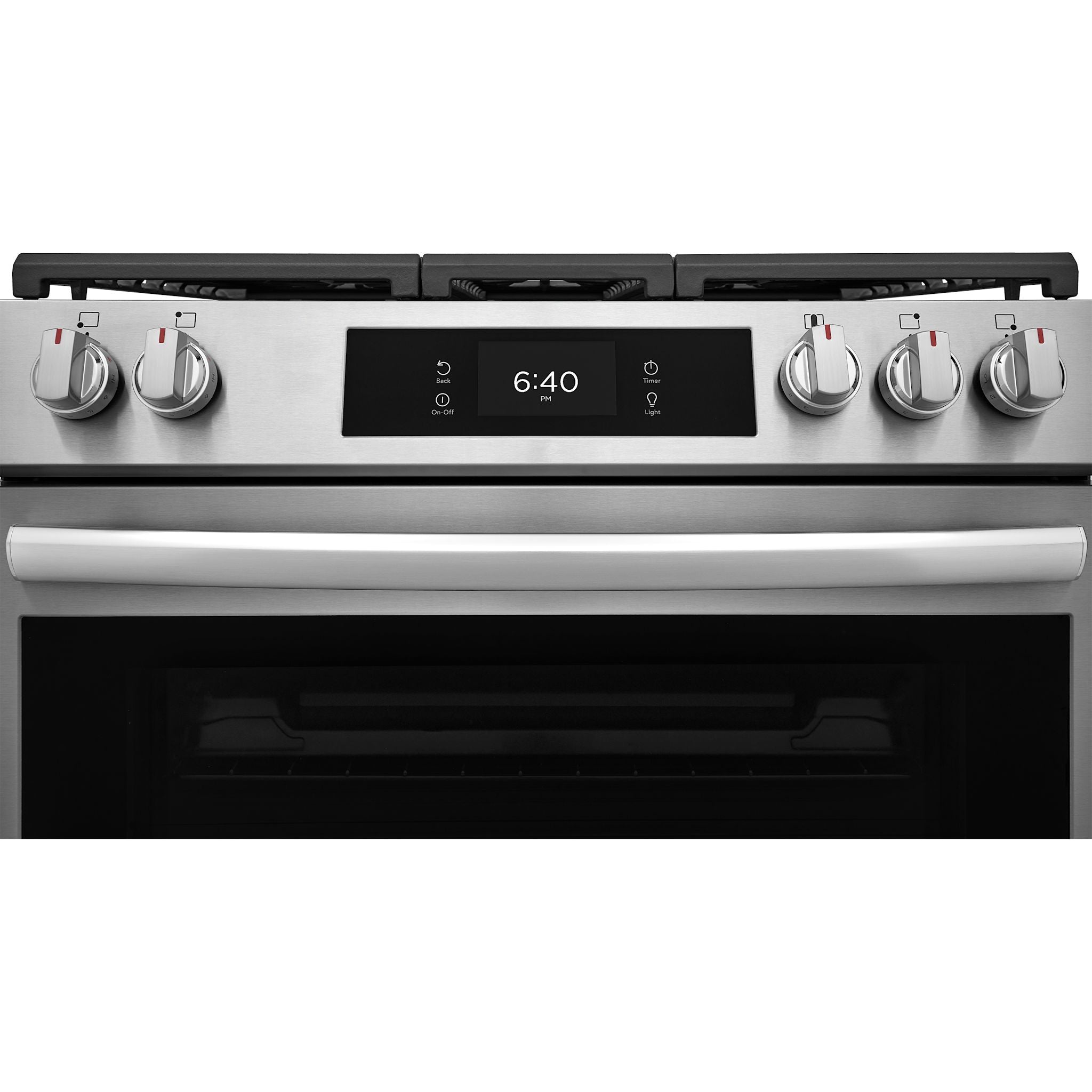 Cuisinière à gaz Frigidaire Gallery de 30 po avec commandes frontales et four à pizza sur pierre – Acier inoxydable (GCFG3070BF)