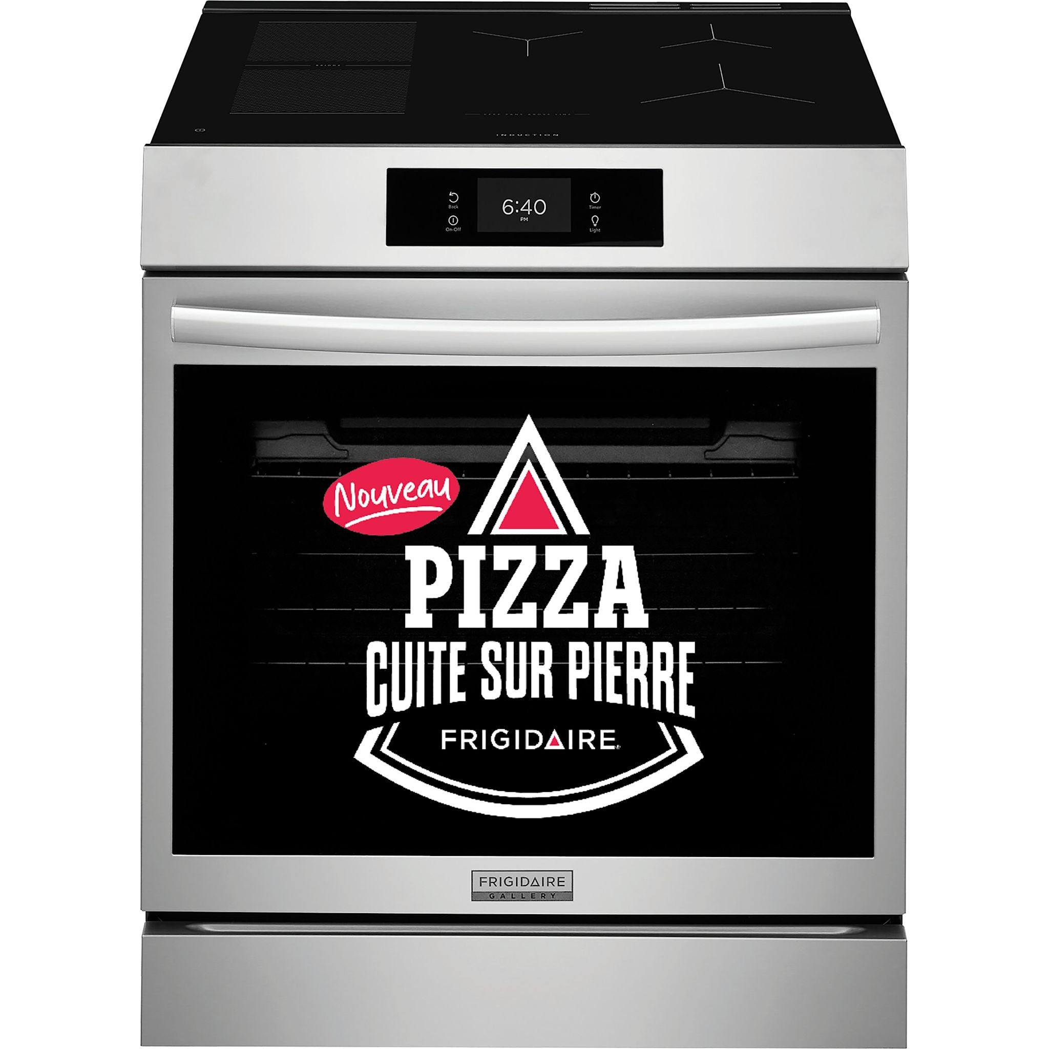 Cuisinière à induction Frigidaire Gallery de 30 po avec commandes frontales et four à pizza sur pierre – Acier inoxydable (GCFI307CBF)